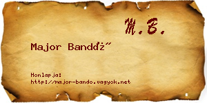 Major Bandó névjegykártya